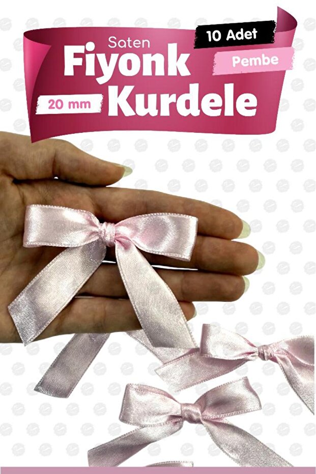 Satin Bow Ribbon Ornament 10 Pieces -T1423-