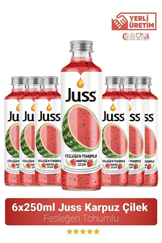Fesleğen Tohumlu Karpuz Çilek Aromalı Meyve Suyu 6'lı - 1