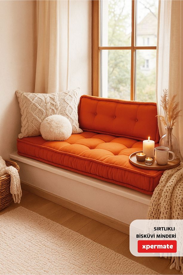 Bisküvi Yer Minderi Petek Önü Palet Üstü Minderi Bank Ve Bahçe Minderi 60x120x14 Cm Sarı - 6