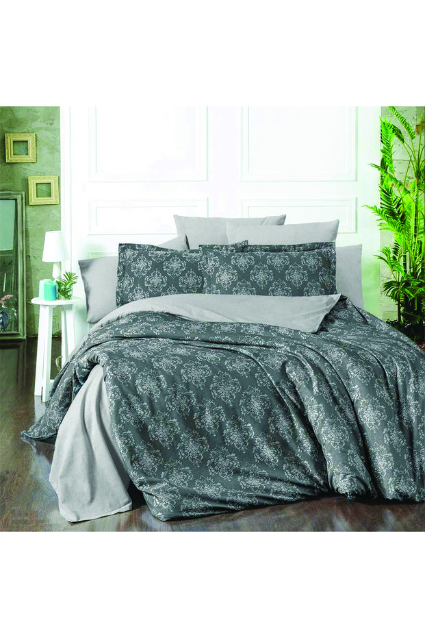 Vintage Lyocell Anthracite Double Bedding Set