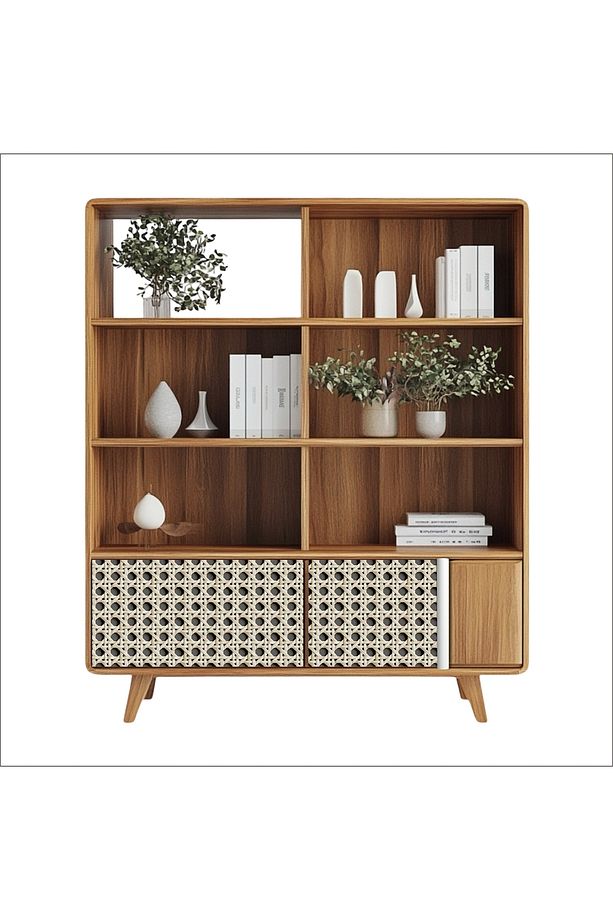 Hasır Rattan Desenli Kendinden Yapışkanlı Laminasyonlu Dolap, Şifonyer Kaplama Folyosu - 6