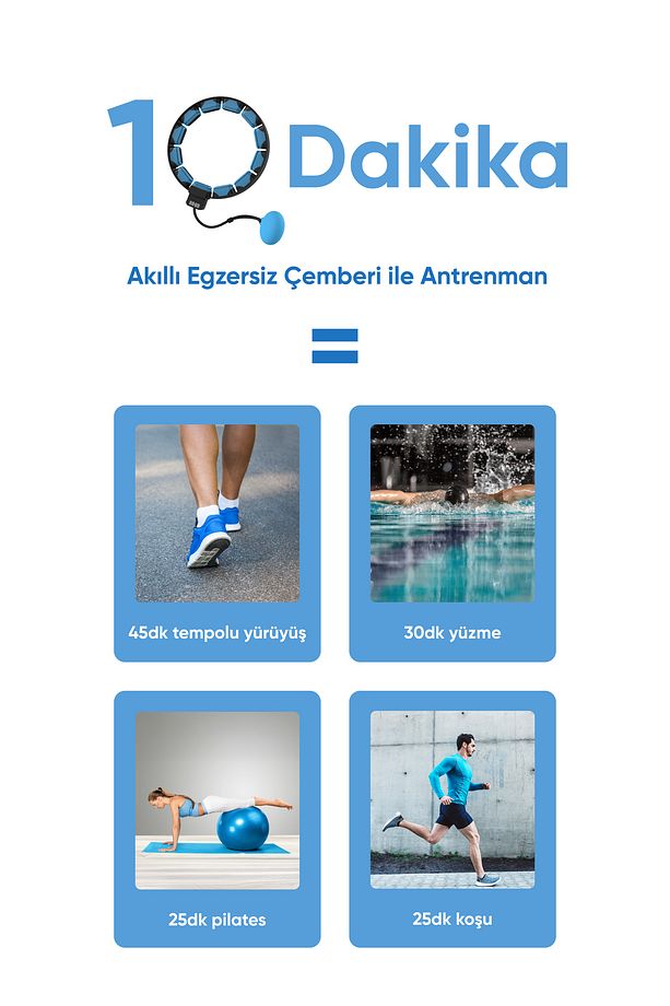 Akıllı Egzersiz Çemberi Ayarlanabilir, Ağırlıklı Uygulama Destekli - 5