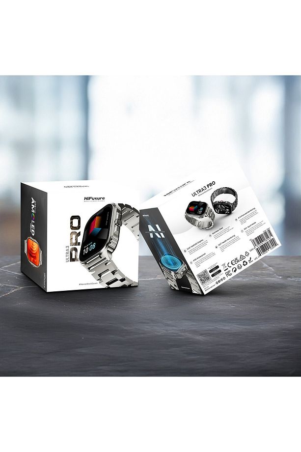 Ultra3 PRO Bluetooth 5.3 AMOLED Ekran IP68 2.04 inç Arama Özellikli 52mm Akıllı Saat Siyah - 8