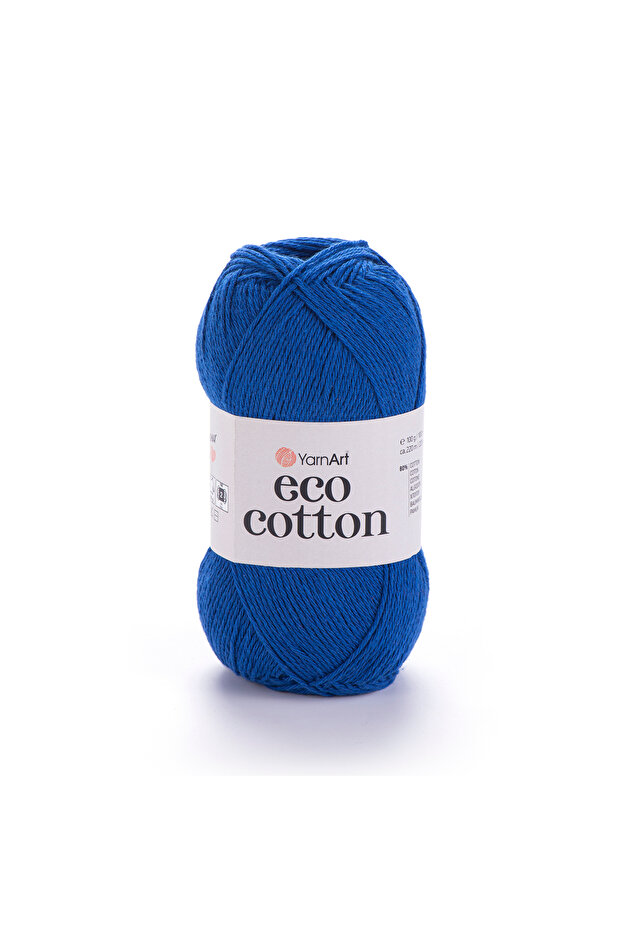 قطن صديق للبيئة - خيط محبوك يدويًا باللون الأزرق النيلي - 774