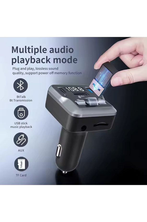 Bluetooth FM Transmitter Araç Kiti C66 | 30W Hızlı Şarj, USB/SD/MP3, Tüm Araçlara Uyumlu - 3