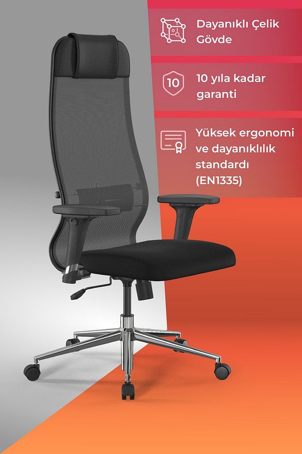 Ergolife Sit 10 Ergonomik Fileli Yönetici Koltuğu / Ofis Sandalyesi - 13e.d.1.2a2 - 1