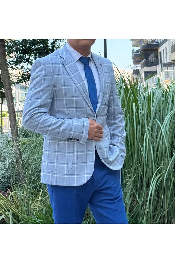 BLAZER SLIM FIT YARIM ASTARLI BLAZER TEK CEKET 7148-1 R3 - 2