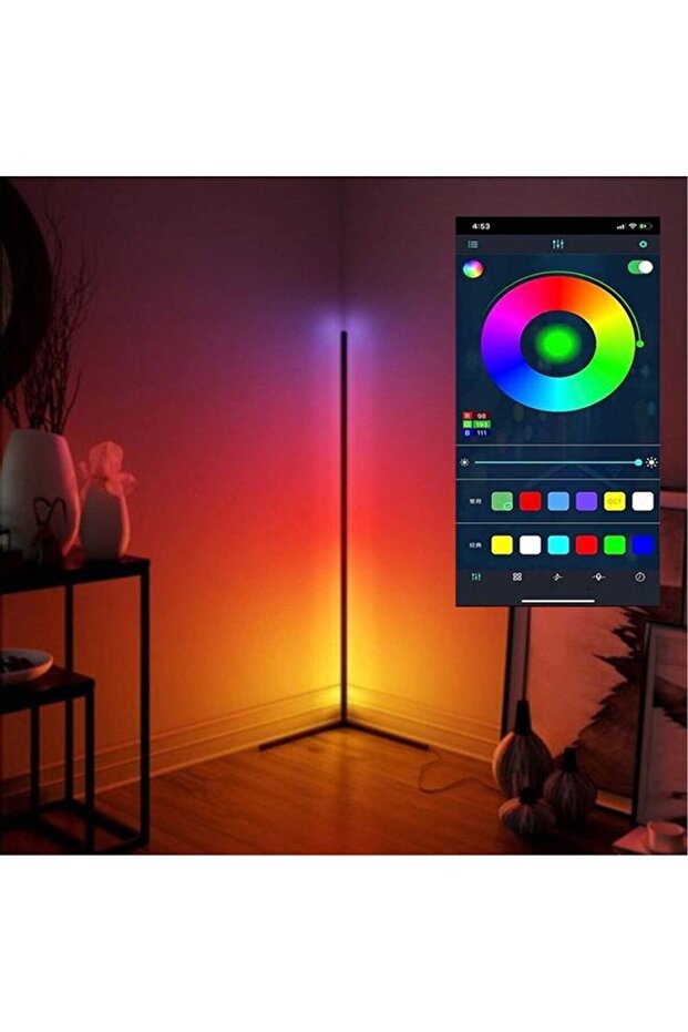 Bluetooth Control LED Light Corner Lamp Multicolour - 8