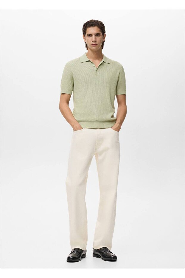 Fitilli örgü polo gömlek - 2