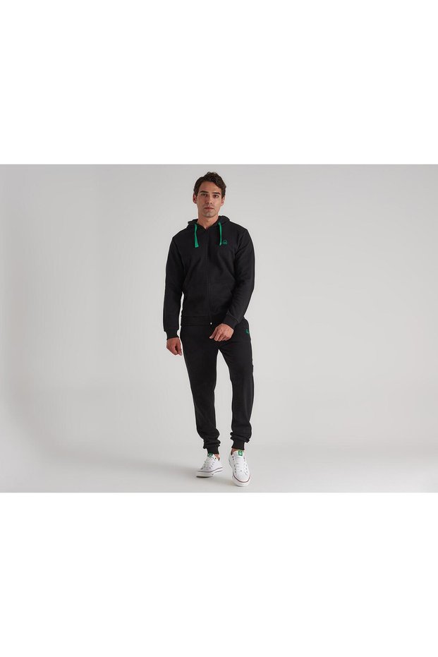 Full Zipper Men's Hooded Sweatshirt Bnt-m20310 Black