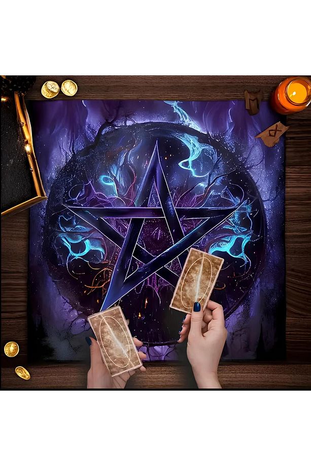 Kaliteli Kumaş, Canlı Renkli Tarot Örtüsü Sunak Örtüsü Altar Örtüsü Ritüel Çalışma Örtüsü - 1