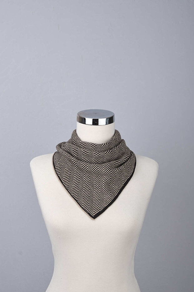 Herringbone Patterned Knitwear Scarf - 3