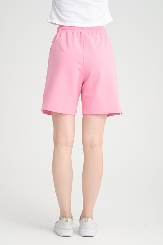 5001 Kadın Esnek Kumaşlı Kordonlu Nakışlı Cepli 2 Iplik Penye Kumaşşort - 7