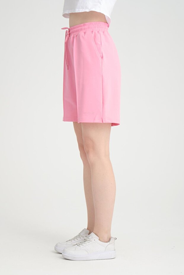 5001 Kadın Esnek Kumaşlı Kordonlu Nakışlı Cepli 2 Iplik Penye Kumaşşort - 4