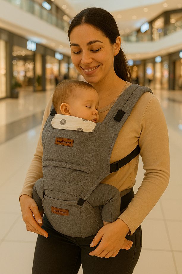 Loft Oturaklı Kanguru 6in1 Oturaklı Ergonomik Lüks Uzun Kullanım Kanguru Keten Gri - 5