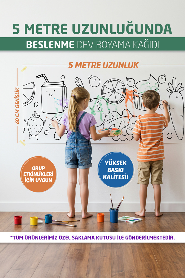 Sağlıklı Beslenme Dev Boyama Kağıdı