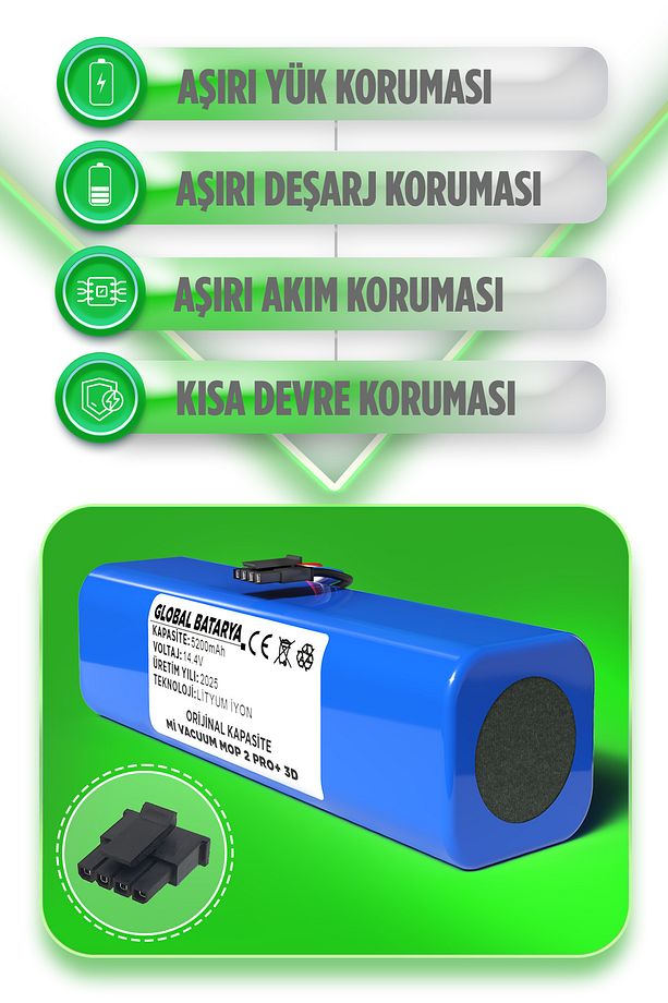 Xiaomi Mi Vacuum Mop 2 Pro Plus 3d Uyumlu Akıllı Robot Süpürge Batarya 14.4v 5200mah Pil - 2