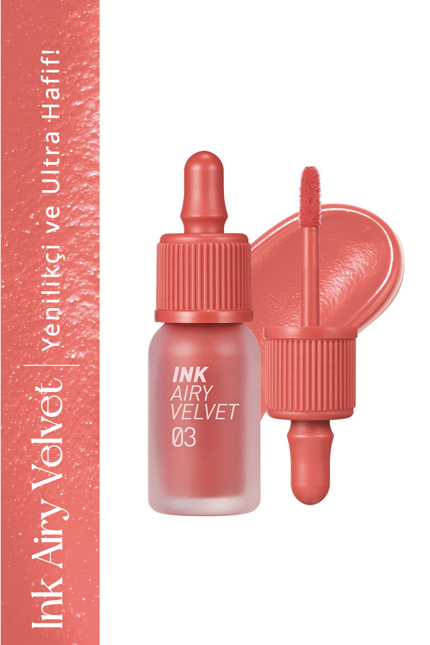 Tint Peripera Ink Airy Velvet with Long-Lasting and Lightweight Formula, Velvet Finish (3 Cartoon Coral)