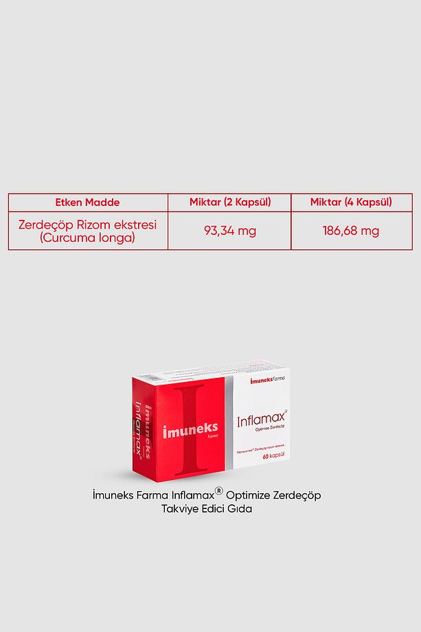 Inflamax Optimize Zerdeçöp Takviye Edici Gıda 60 Kapsül - 3