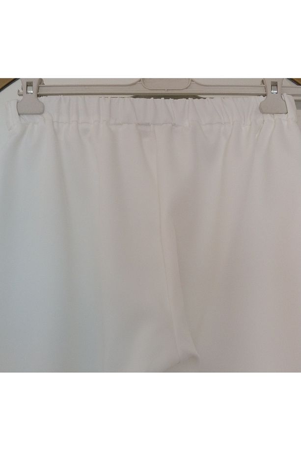 Kadın Çımalı Yazlık Ekru Krep Pantolon - 5
