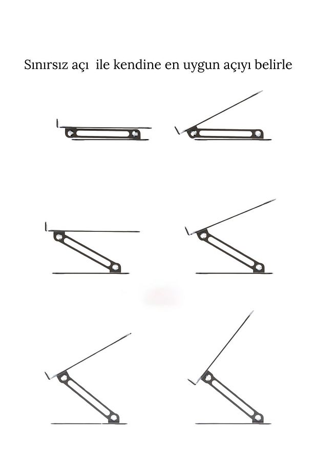 Basic2 Aluminyum Ergonomik Ayarlanabiliir Macbook Notebook Standı - 5