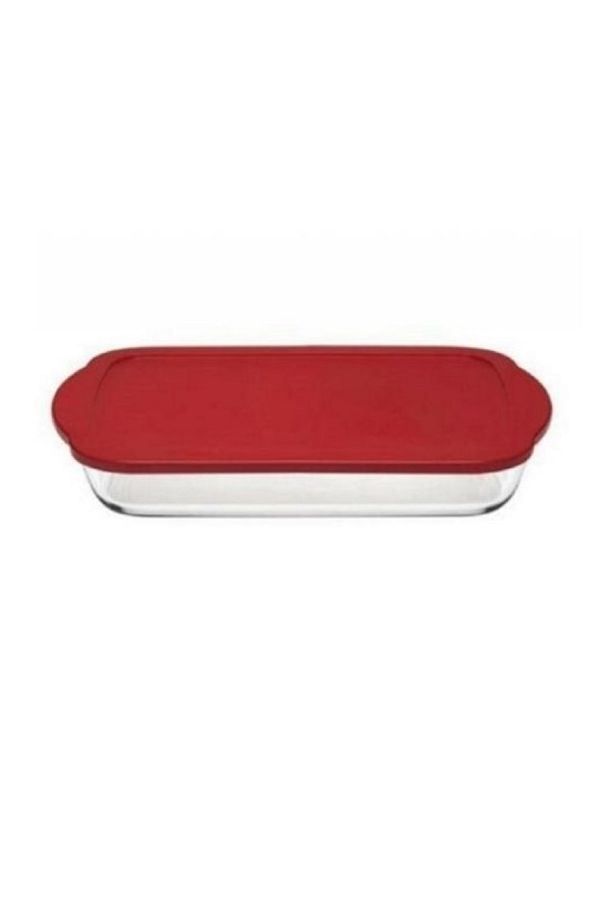 59006 Plastik Kapaklı Borcam Fırın Kabı 33x19 Cm - 1