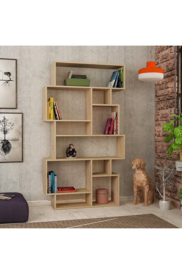 Karmato Modern Bookcase Display Unit Oak