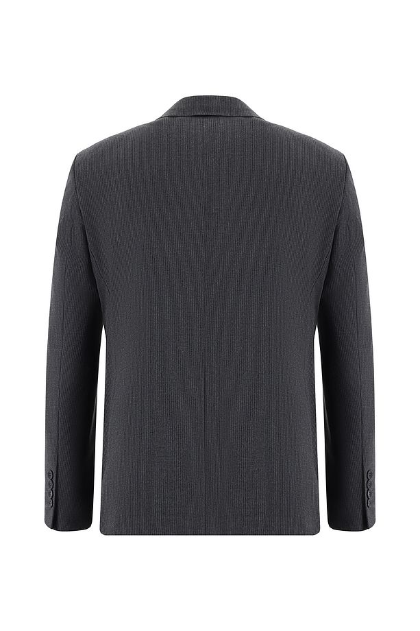 Slim Fit Dar Kesim Kruvaze Çizgili Takım Elbise - 3
