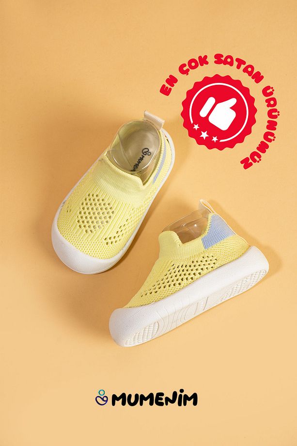 Luuq Bebek - Çocuk Esnek Ortopedik Yumuşak Taban Şık Sarı İlk Adım Spor Ayakkabısı - Spor Sneaker - 1