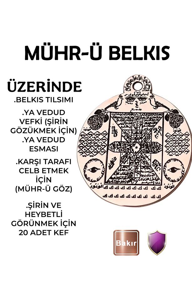 🙏Mühr-ü Belkıs Tılsımı Saf Bakır Kolye - 2