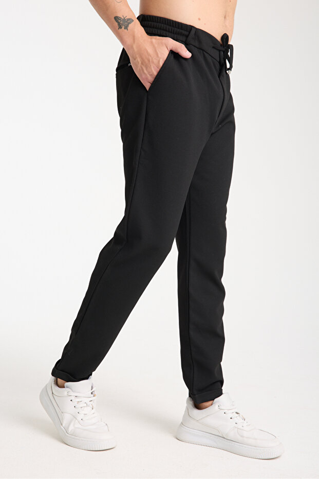 KAPHONE Erkek Pantolon Bel Lastikli Likralı Paça Katlamalı Jogger Stil