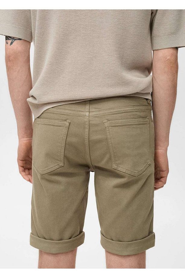 Slim fit kot bermuda şort - 7