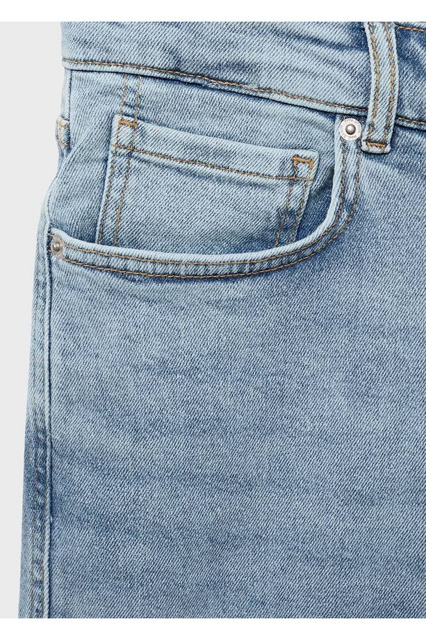 Slim fit kot bermuda şort - 7