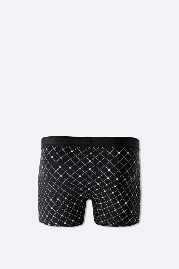Erkek Regular Fit Siyah Çapa Desenli Tekli Boxer A51Y9506 - 3