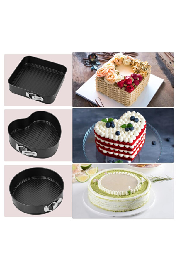 Set of 3 Baking Trays with Removable Base and Non-Stick Coating - 7