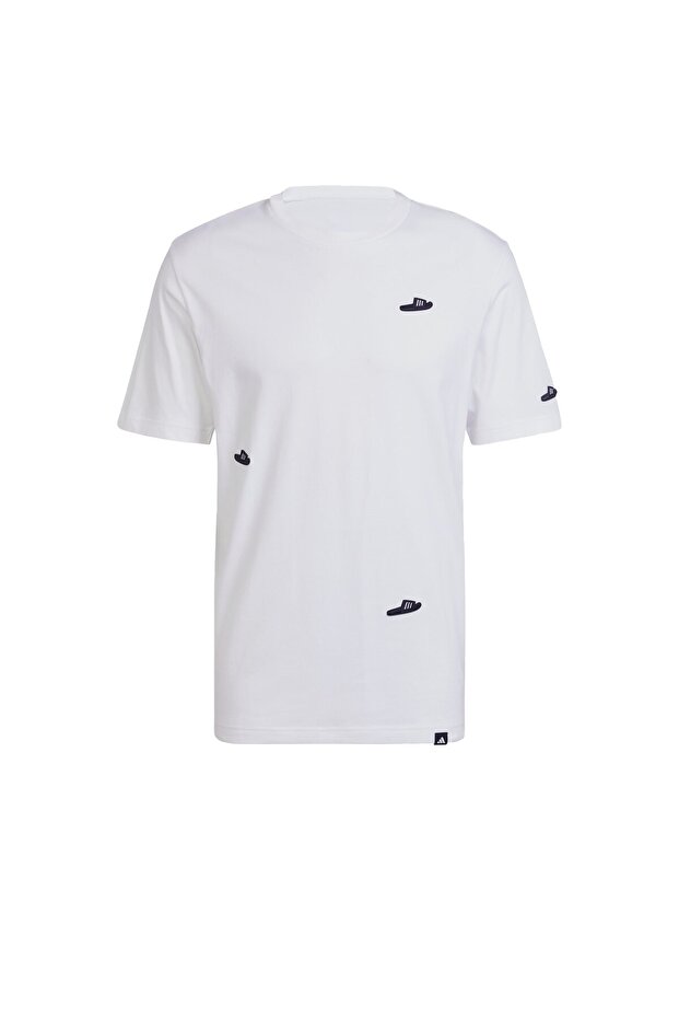 JJ3999-E adidas M L Slıdes Tee Erkek T-Shirt Beyaz - 8