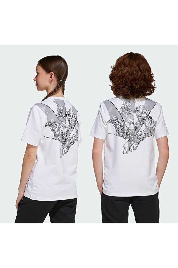 Baskılı Beyaz Erkek Çocuk T-Shirt JF3636-J MRVL MS GFX T - 2