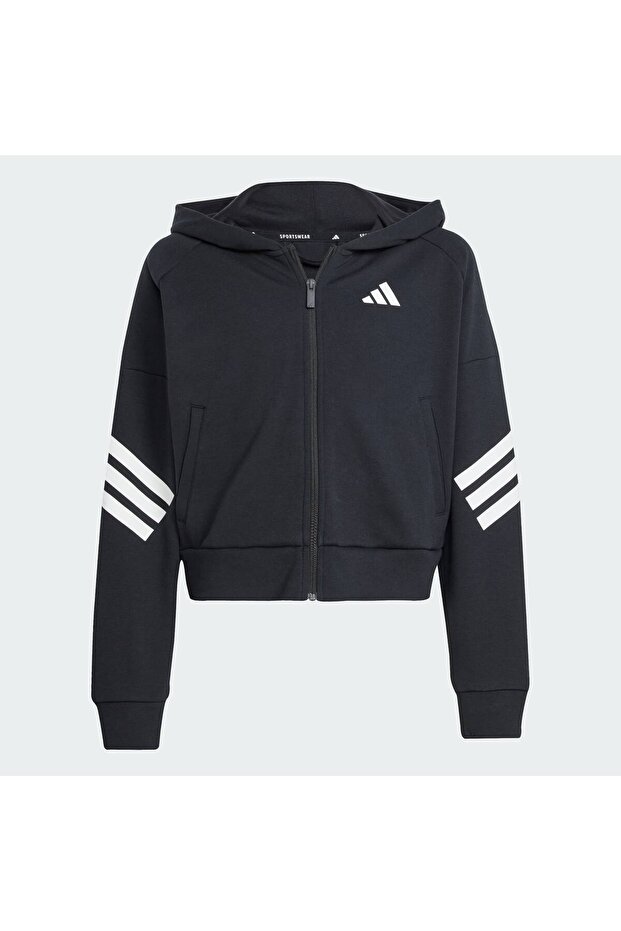 Future Icons 3-Stripes Full-Zip Kids Kapüşonlu Üst - 3