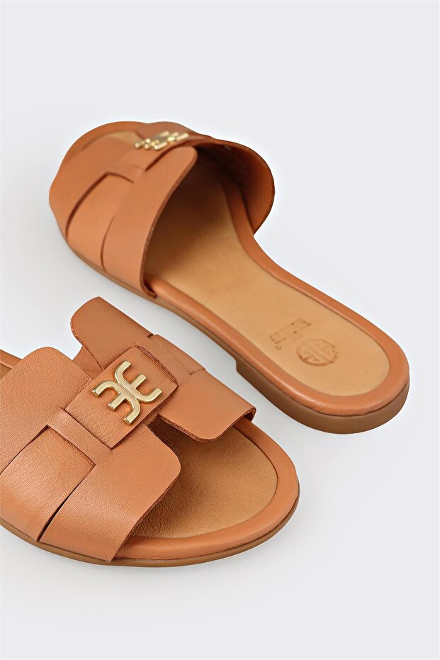 Taba Deri Kadın Terlik - 5