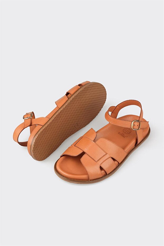 Taba Deri Kadın Sandalet - 3