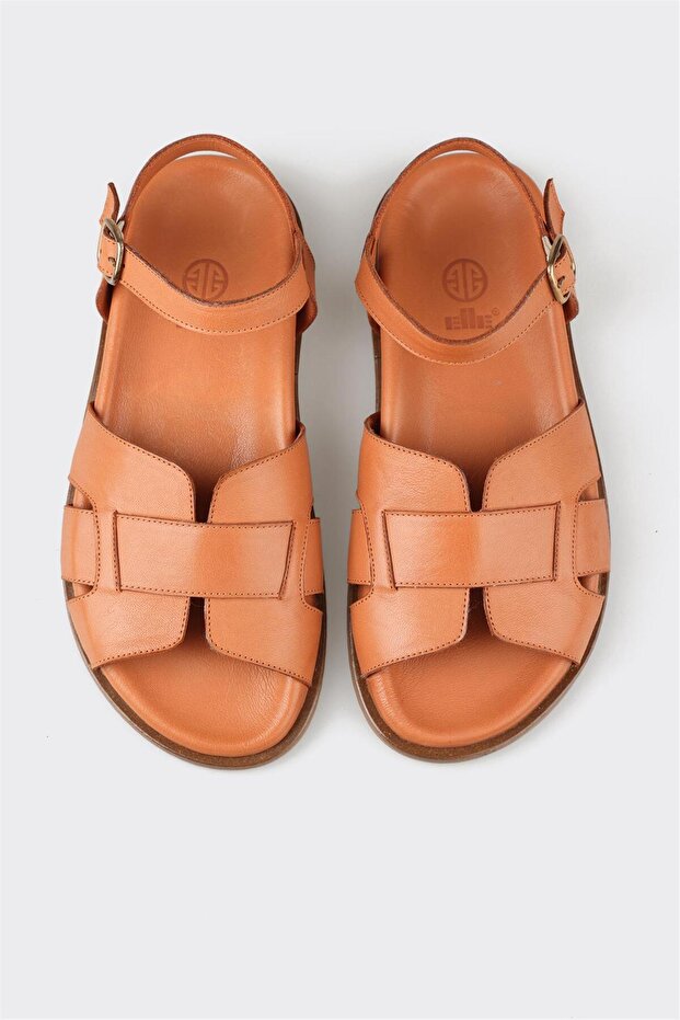 Taba Deri Kadın Sandalet - 4