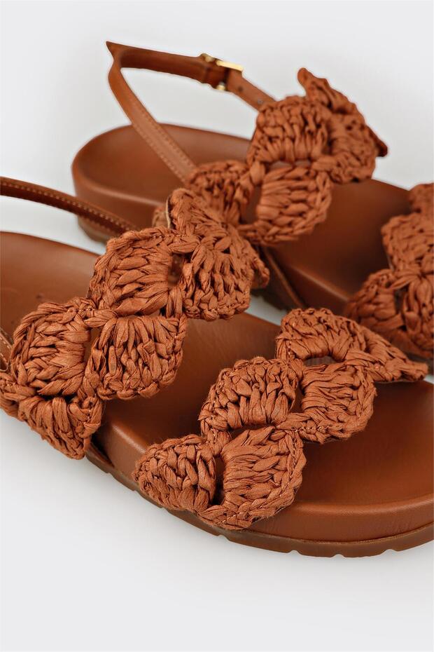 Taba Kadın Düz Sandalet - 5