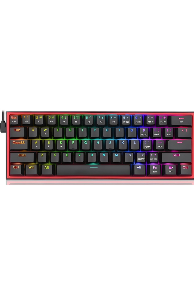 K617-rgb Fızz Rgb %60 Kablolu Mekanik Klavye, Türkçe, Red Switch, Siyah - 1