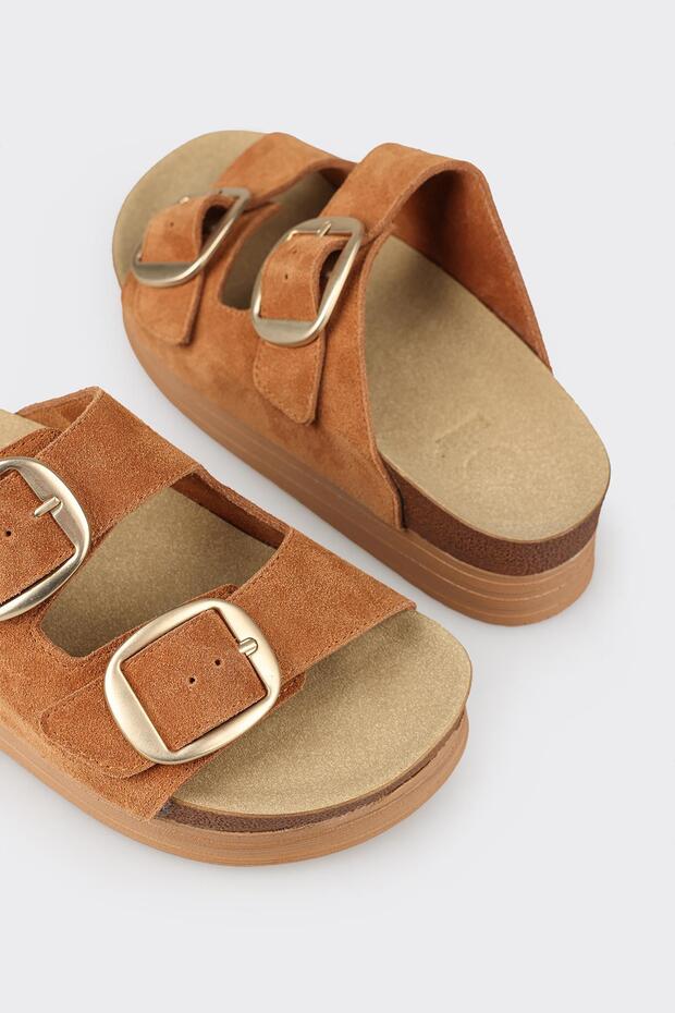 Taba Deri Kadın Terlik - 5