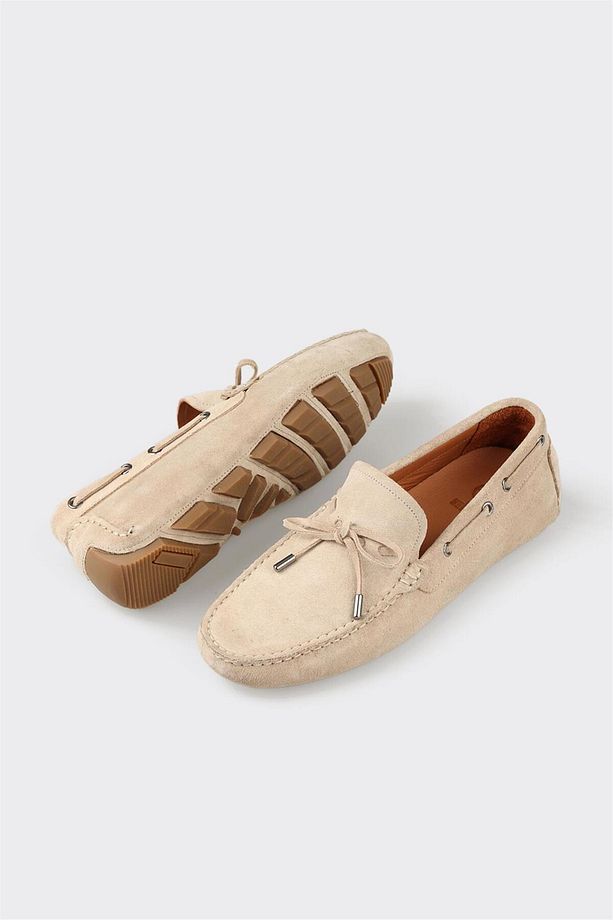 Bej Deri Erkek Loafer - 3