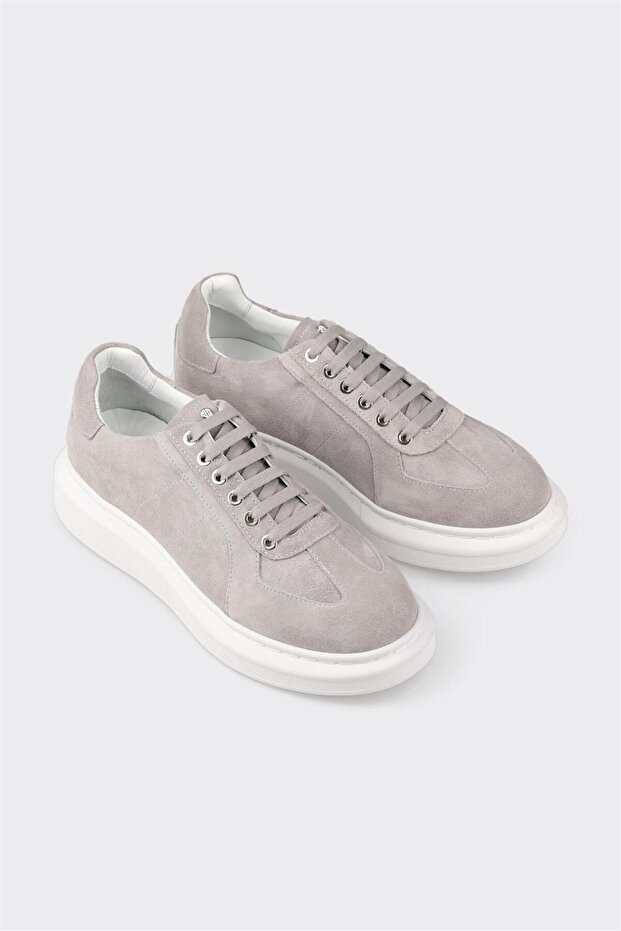 Gri Deri Erkek Spor Ayakkabı - 2