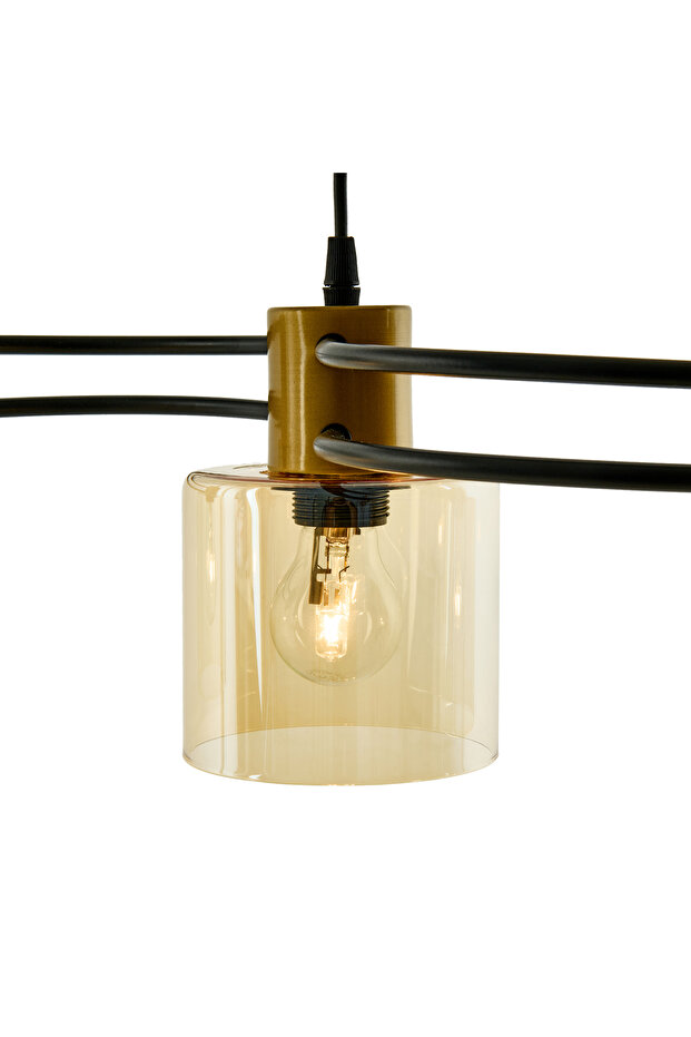 Dalga 3'lü Avize - Siyah / Bal - 4