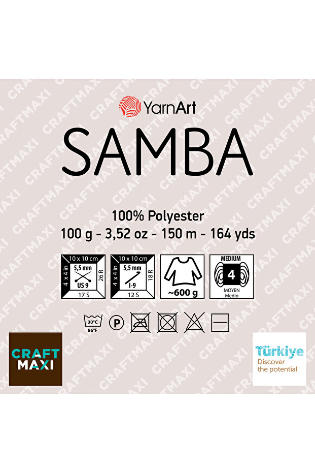 سامبا - خيط للحياكة اليدوية رمادي-3318 - 2