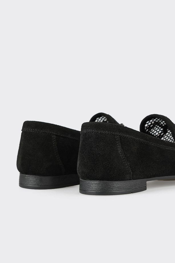 Siyah Deri Kadın Loafer - 5