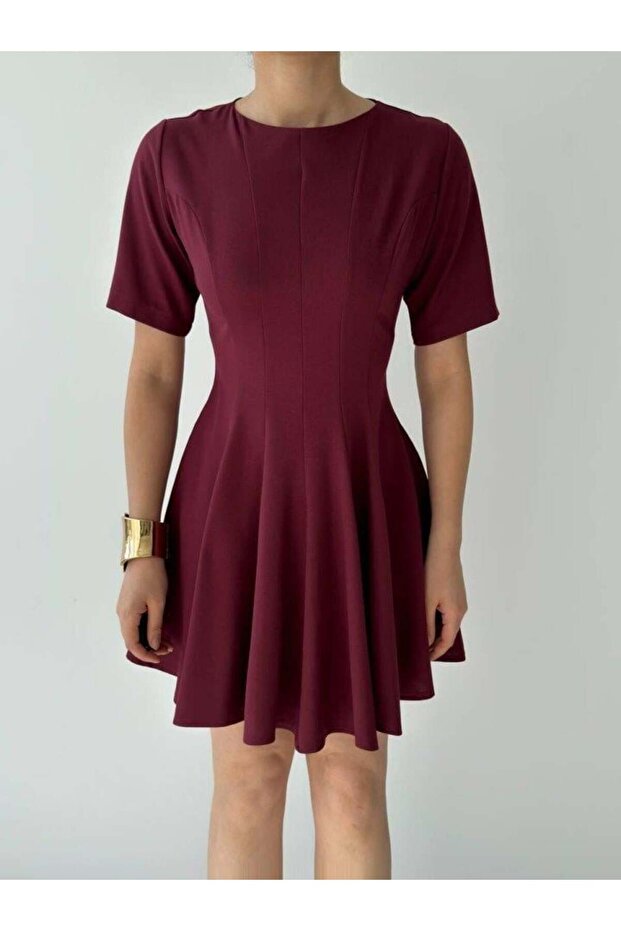 Crem Pliseli Elbise - 2